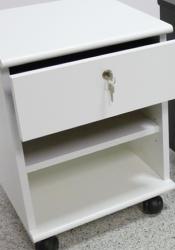 WHITE 1-DRAWER CHEST WITH SHELF